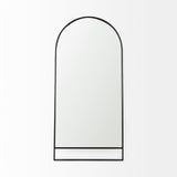 Sadie Black Metal Rounded Arch Floor Mirror by Mercana at Eve Furniture