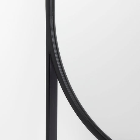Sadie Black Metal Rounded Arch Floor Mirror by Mercana at Eve Furniture