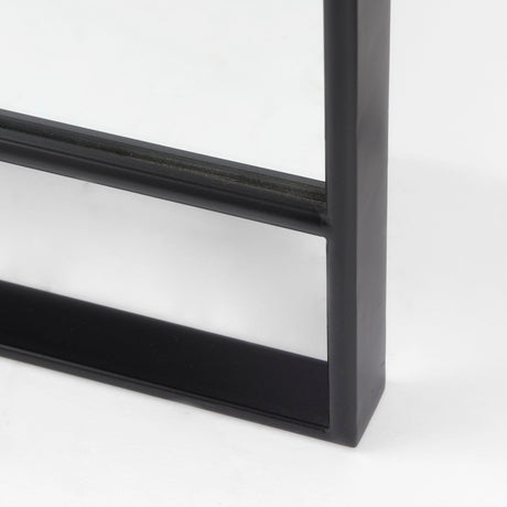 Sadie Black Metal Rounded Arch Floor Mirror by Mercana at Eve Furniture