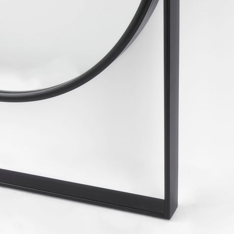 Sadie Black Metal Rounded Arch Floor Mirror by Mercana at Eve Furniture