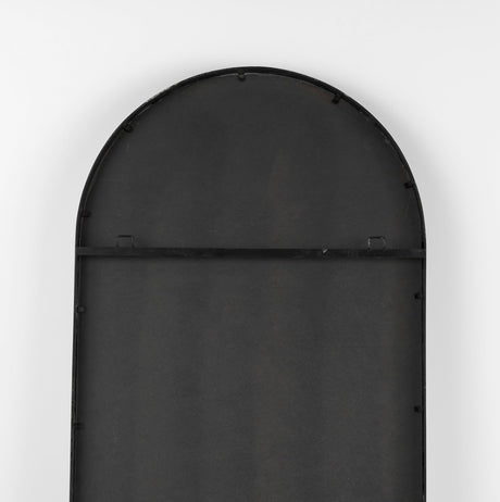 Sadie Black Metal Rounded Arch Floor Mirror by Mercana at Eve Furniture