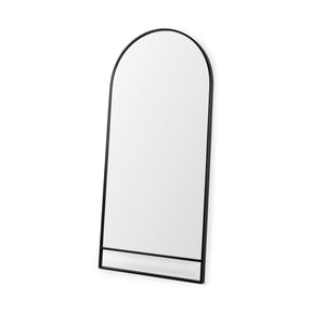Sadie Black Metal Rounded Arch Floor Mirror by Mercana at Eve Furniture