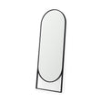 Sadie Black Metal Rounded Arch Floor Mirror by Mercana at Eve Furniture