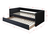 Sadie Black Velvet Twin Daybed by Crown Mark at Eve Furniture