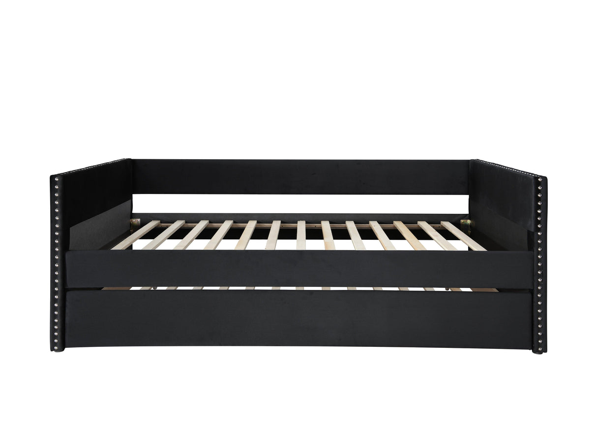 Sadie Black Velvet Twin Daybed by Crown Mark at Eve Furniture