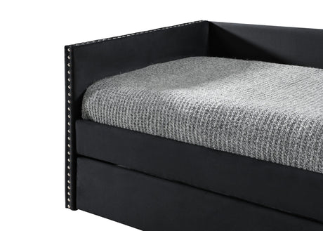 Sadie Black Velvet Twin Daybed by Crown Mark at Eve Furniture