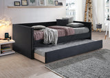 Sadie Black Velvet Twin Daybed by Crown Mark at Eve Furniture