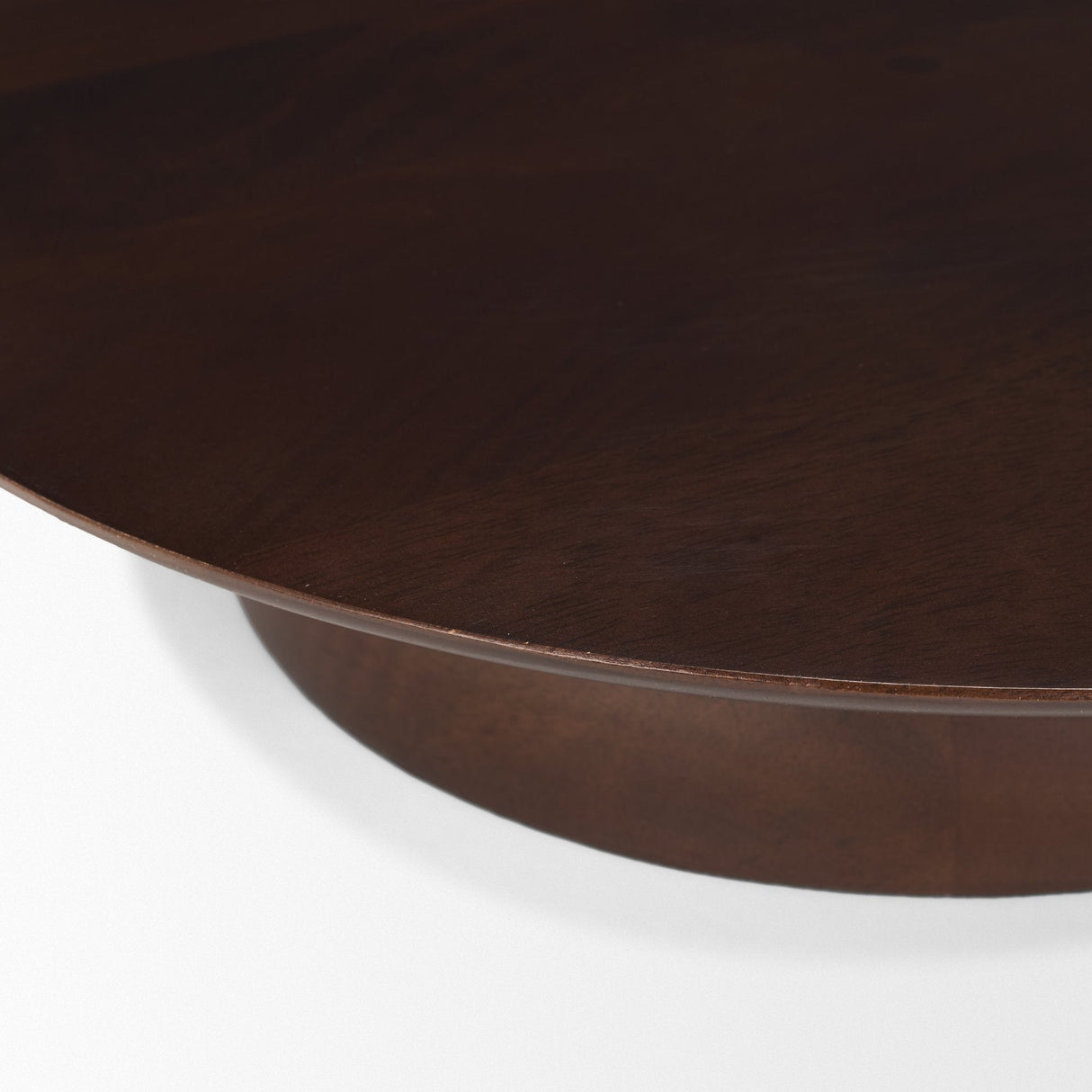Sadira Large Mid-Dark Brown Solid Wood Round Riser by Mercana at Eve Furniture
