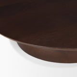 Sadira Large Mid-Dark Brown Solid Wood Round Riser by Mercana at Eve Furniture