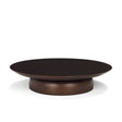 Sadira Large Mid-Dark Brown Solid Wood Round Riser by Mercana at Eve Furniture