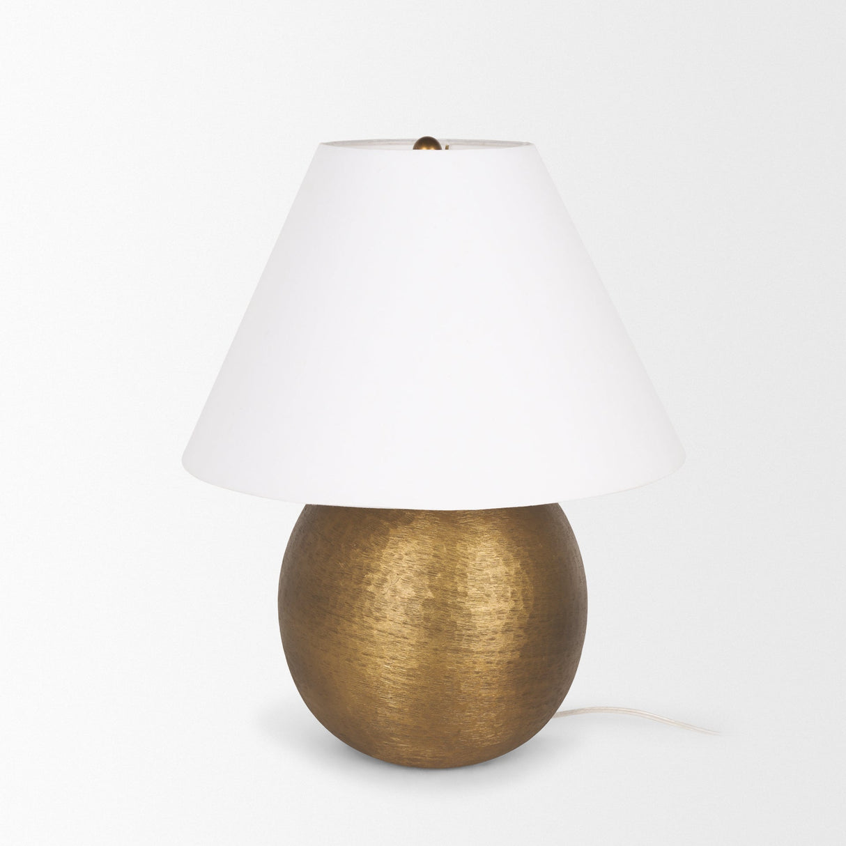 Sadiyah Antiqued Gold Brushed Metal w/ Cream Shade Table Lamp by Mercana at Eve Furniture