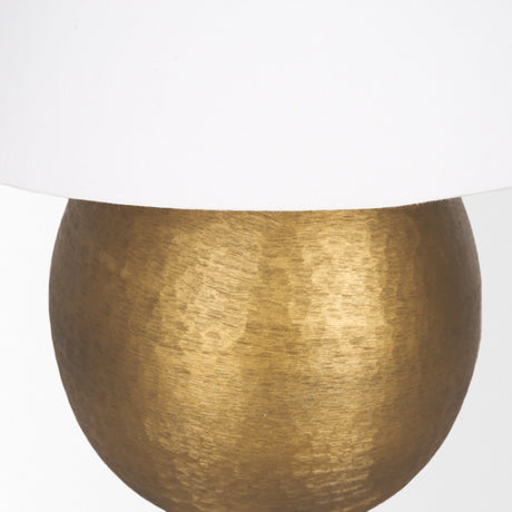 Sadiyah Antiqued Gold Brushed Metal w/ Cream Shade Table Lamp by Mercana at Eve Furniture