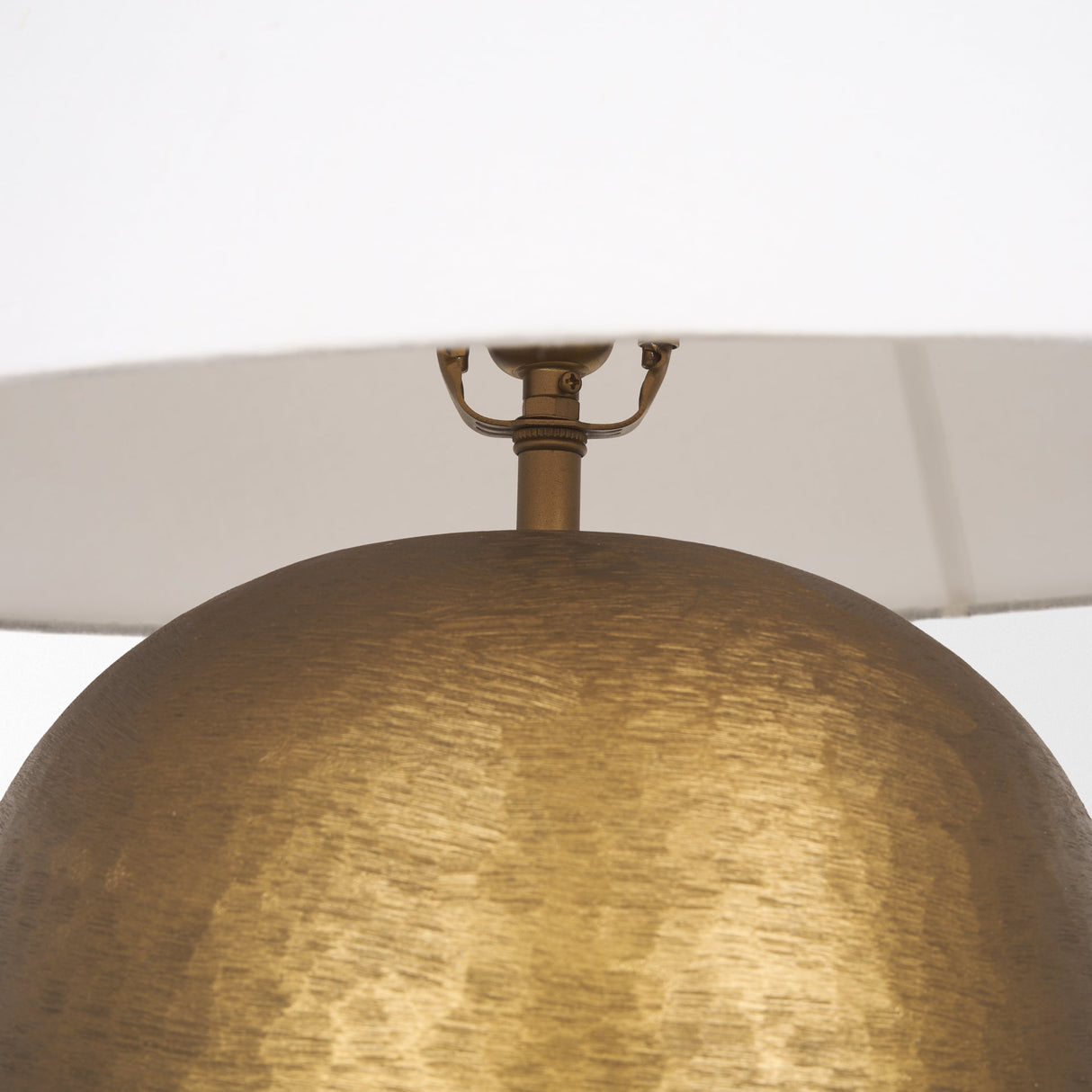 Sadiyah Antiqued Gold Brushed Metal w/ Cream Shade Table Lamp by Mercana at Eve Furniture