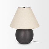 Sadiyah Black Brushed Metal w/ Beige Shade Table Lamp by Mercana at Eve Furniture
