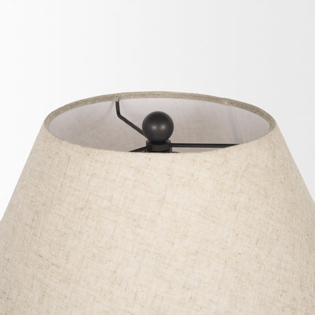 Sadiyah Black Brushed Metal w/ Beige Shade Table Lamp by Mercana at Eve Furniture