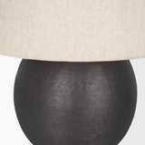Sadiyah Black Brushed Metal w/ Beige Shade Table Lamp by Mercana at Eve Furniture