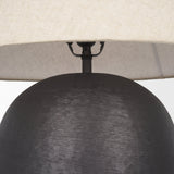 Sadiyah Black Brushed Metal w/ Beige Shade Table Lamp by Mercana at Eve Furniture