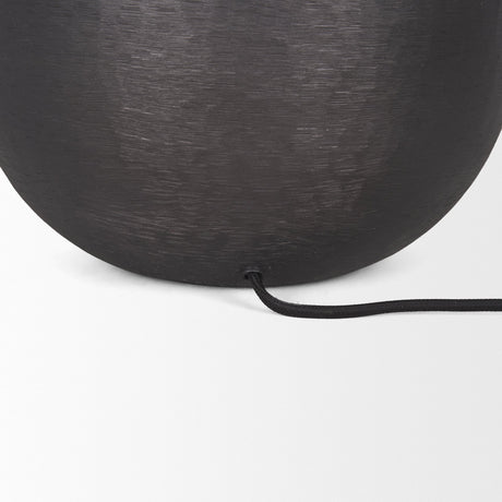 Sadiyah Black Brushed Metal w/ Beige Shade Table Lamp by Mercana at Eve Furniture