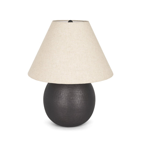 Sadiyah Black Brushed Metal w/ Beige Shade Table Lamp by Mercana at Eve Furniture