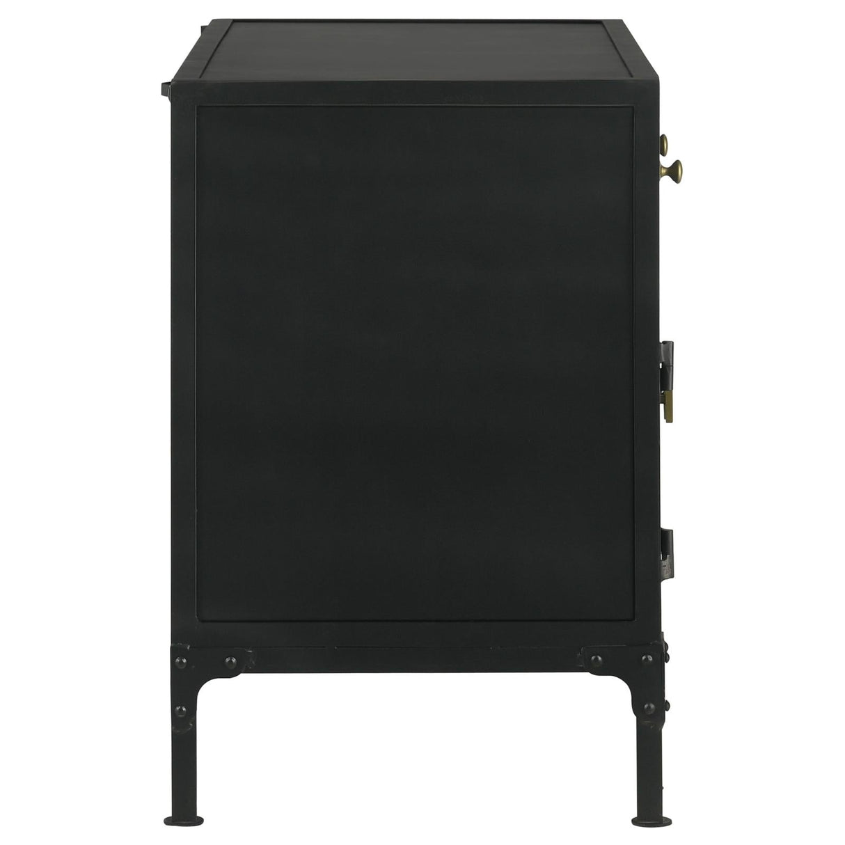 Sadler Black 2-Drawer Accent Cabinet with Glass Doors