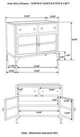 Sadler Black 2-Drawer Accent Cabinet with Glass Doors