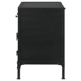 Sadler Black 2-Drawer Accent Cabinet with Glass Doors