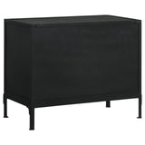 Sadler Black 2-Drawer Accent Cabinet with Glass Doors