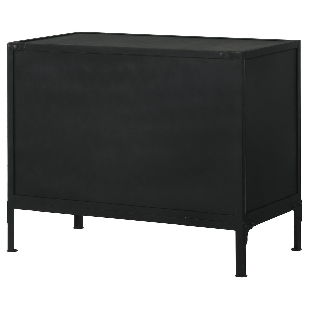 Sadler Black 2-Drawer Accent Cabinet with Glass Doors