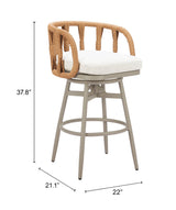 Safal Multicolor Outdoor Swivel Barstool by Zuomod at Eve Furniture