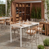 Safal Multicolor Outdoor Swivel Barstool by Zuomod at Eve Furniture