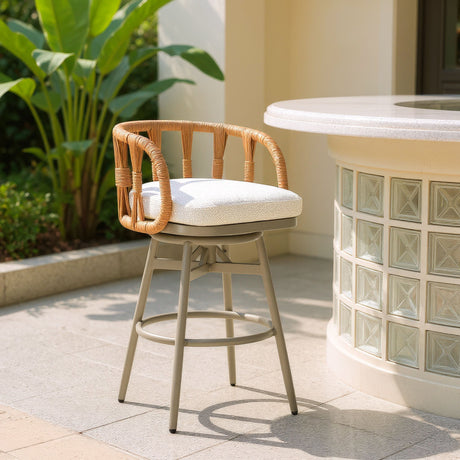 Safal Multicolor Outdoor Swivel Barstool by Zuomod at Eve Furniture