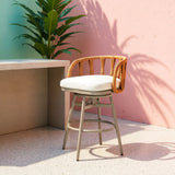Safal Multicolor Outdoor Swivel Barstool by Zuomod at Eve Furniture