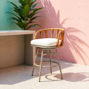 Safal Multicolor Outdoor Swivel Barstool by Zuomod at Eve Furniture