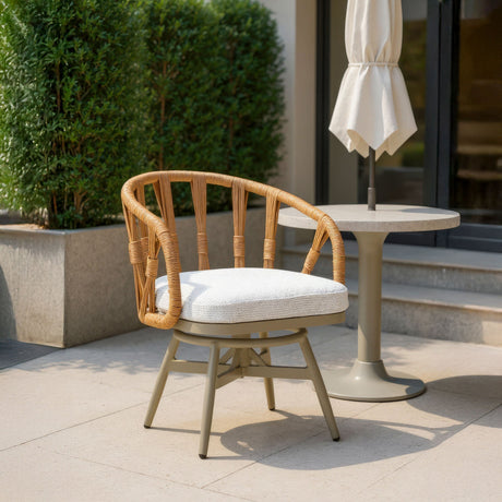 Safal Multicolor Outdoor Swivel Dining Chair by Zuomod at Eve Furniture
