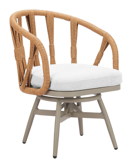 Safal Multicolor Outdoor Swivel Dining Chair by Zuomod at Eve Furniture