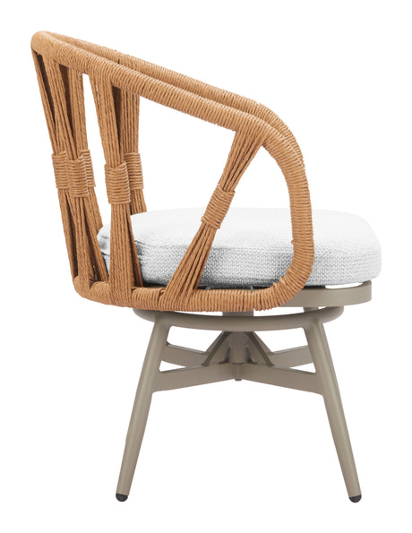 Safal Multicolor Outdoor Swivel Dining Chair by Zuomod at Eve Furniture