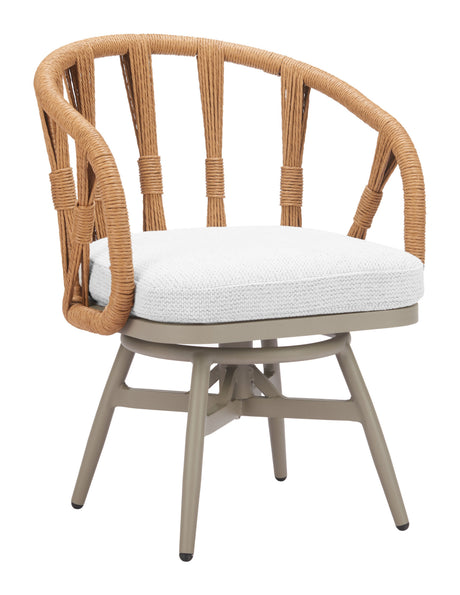 Safal Multicolor Outdoor Swivel Dining Chair by Zuomod at Eve Furniture