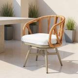 Safal Multicolor Outdoor Swivel Dining Chair by Zuomod at Eve Furniture