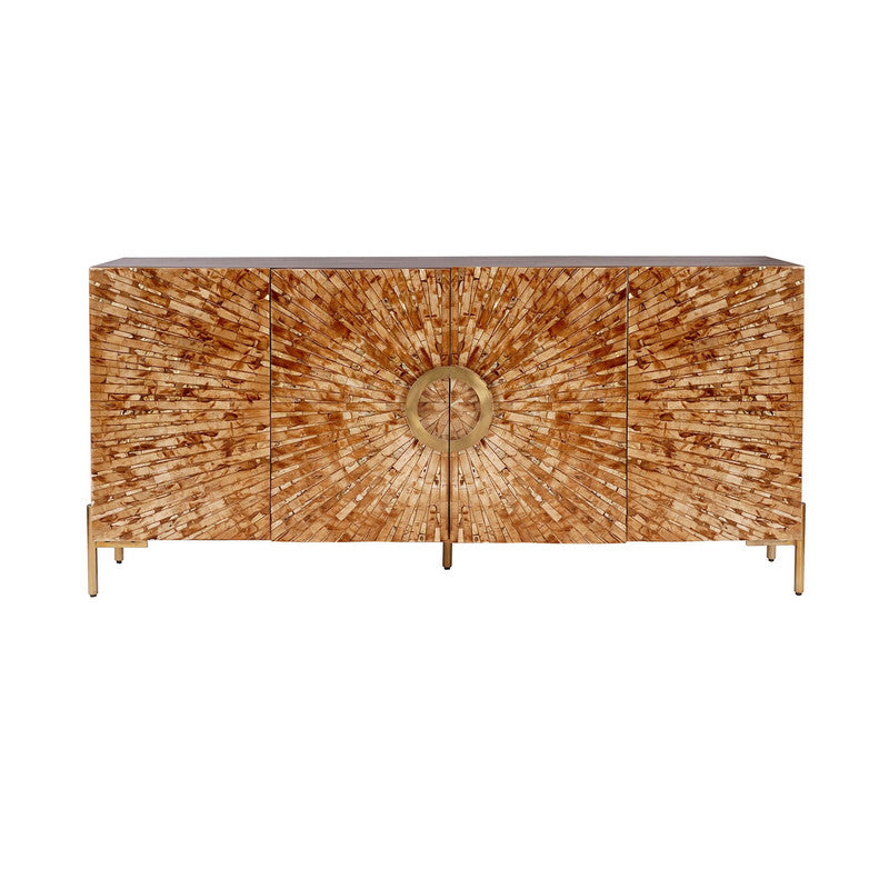 Safari Brown/Gold Bone İnlay Sideboard by Crestview at Eve Furniture
