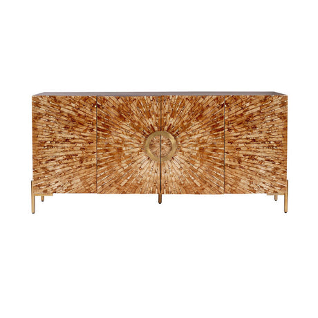 Safari Brown/Gold Bone İnlay Sideboard by Crestview at Eve Furniture