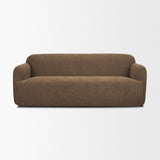 Saga Textured Brown Plush Fabric 3 Seater Sofa by Mercana at Eve Furniture