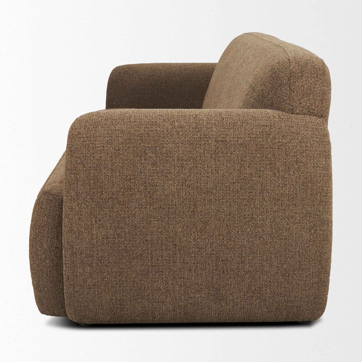 Saga Textured Brown Plush Fabric 3 Seater Sofa by Mercana at Eve Furniture
