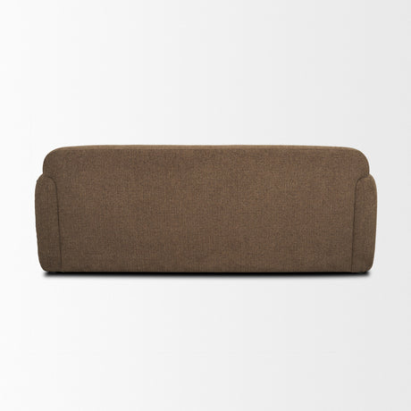 Saga 3-Seater Sofa with Brown Plush Fabric In Brown by Mercana at Eve Furniture
