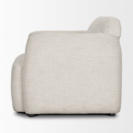 Saga Cream Fabric Upholstered Chair by Mercana at Eve Furniture