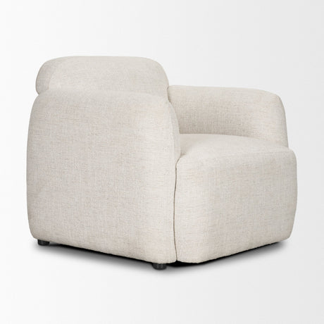 Saga Cream Fabric Upholstered Chair by Mercana at Eve Furniture