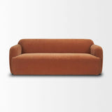 Saga Stonewashed Rust Chenille Fabric 3 Seater Sofa by Mercana at Eve Furniture