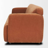Saga Stonewashed Rust Chenille Fabric 3 Seater Sofa by Mercana at Eve Furniture