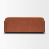 Saga Stonewashed Rust Chenille Fabric 3 Seater Sofa by Mercana at Eve Furniture