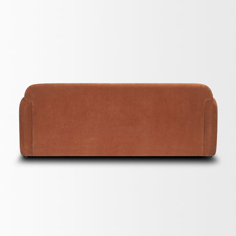 Saga Stonewashed Rust Chenille Fabric 3 Seater Sofa by Mercana at Eve Furniture