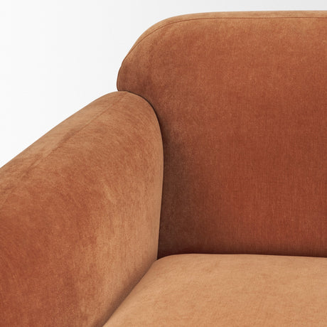 Saga Stonewashed Rust Chenille Fabric 3 Seater Sofa by Mercana at Eve Furniture